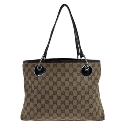 Pre-owned Canvas gucci-bags Gucci Vintage , Beige , Dames