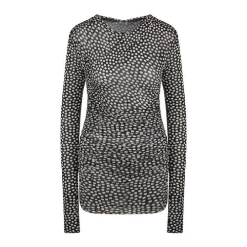 Gestippelde Gedrapeerde Minijurk Saint Laurent , Gray , Dames