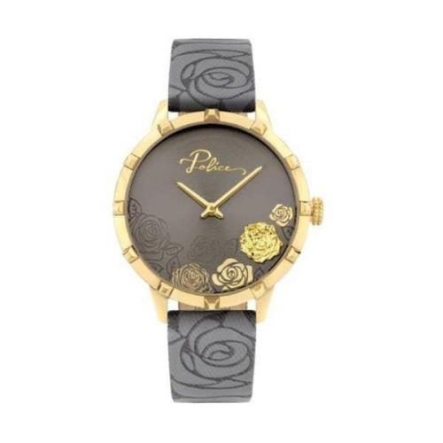 Gouden Damesmode Horloge Police , Yellow , Unisex