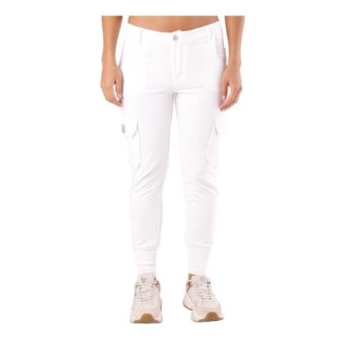 Witte Cargo Jogger Broek voor Vrouwen MET , White , Dames