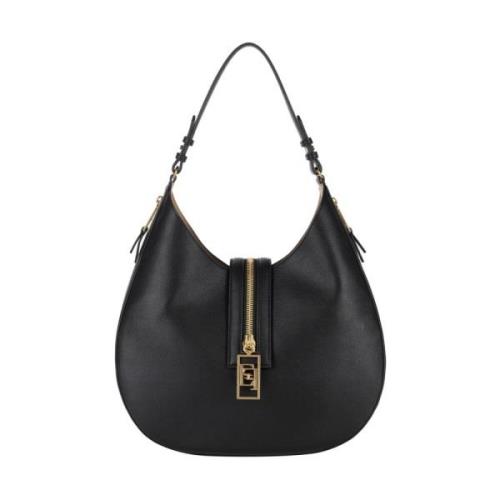 Zwarte Hobo Tas voor Stijlvolle Vrouwen Elisabetta Franchi , Black , D...