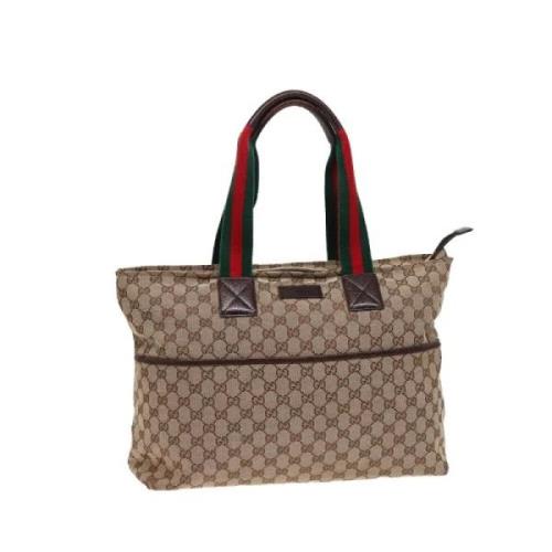 Pre-owned Canvas totes Gucci Vintage , Beige , Dames