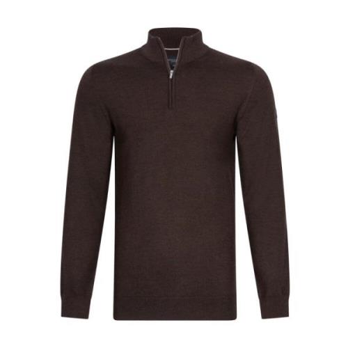 Merino Half Zip Pullover Bruin Sweater Cavallaro , Brown , Heren