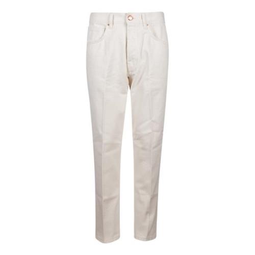 Witte Heren Jeans Met Knoopsluiting Don The Fuller , White , Heren