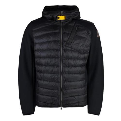 Donsgevoerde jas met logopatch Parajumpers , Black , Heren