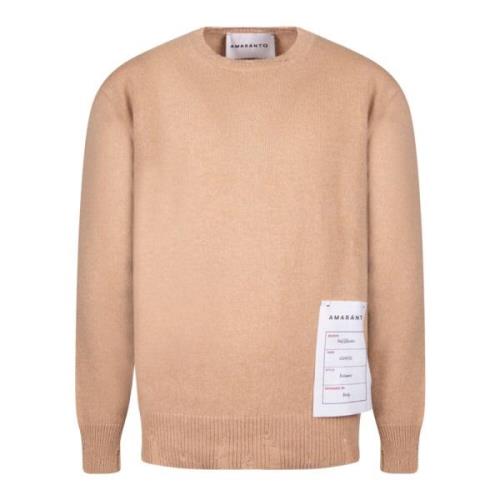 Hazelnoot Crew Neck Sweater met Rips Amaránto , Brown , Heren