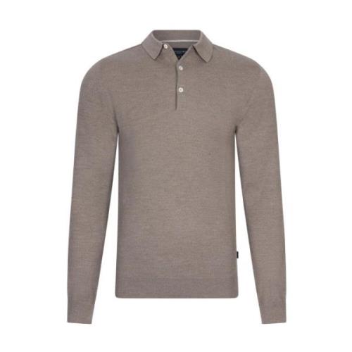 Merino Polo LS in Zand Cavallaro , Brown , Heren