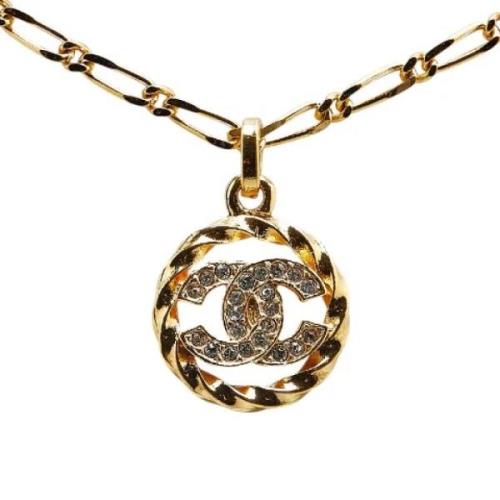 Pre-owned Metal necklaces Chanel Vintage , Yellow , Dames