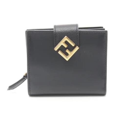 Pre-owned Leather wallets Fendi Vintage , Black , Dames