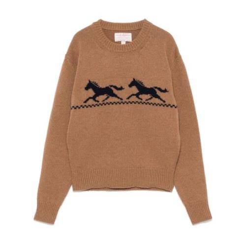 Bruine Wol Crew Neck Sweater Filson , Brown , Dames