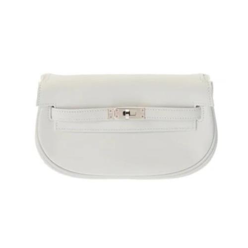 Pre-owned Leather shoulder-bags Hermès Vintage , White , Dames