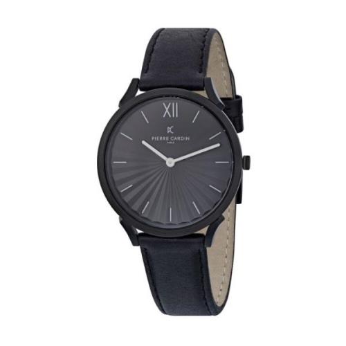 Zwarte Heren Quartz Analoog Horloge Pierre Cardin , Black , Heren