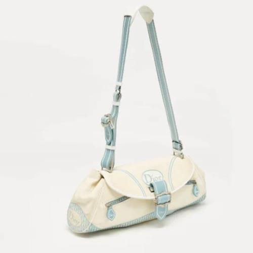 Pre-owned Canvas shoulder-bags Dior Vintage , Blue , Dames