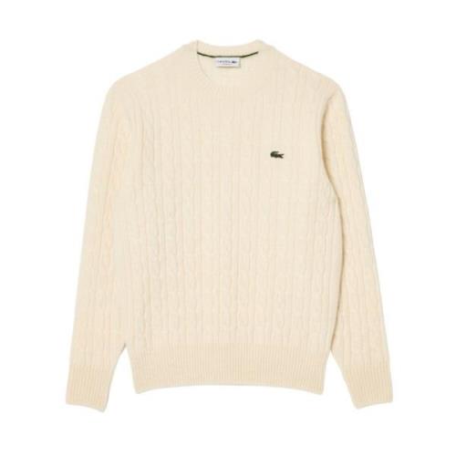 Elegante Wintertrui met Gevlochten Details Lacoste , Beige , Heren