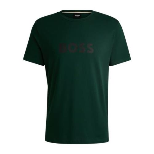 Groen Logo Katoenen T-shirt Hugo Boss , Green , Heren