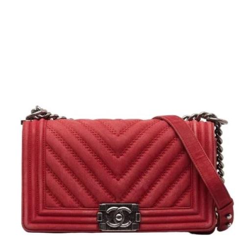 Pre-owned Leather chanel-bags Chanel Vintage , Red , Dames