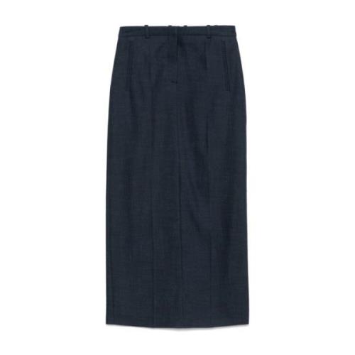 Blauwe Denim Rok Boss Black , Blue , Dames