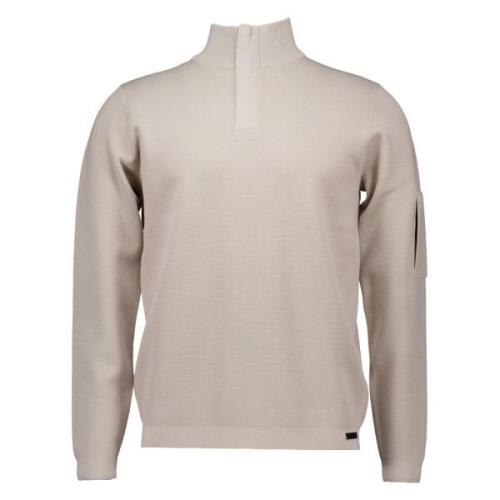 Turtle Zip Sweater Beige Genti , Beige , Heren