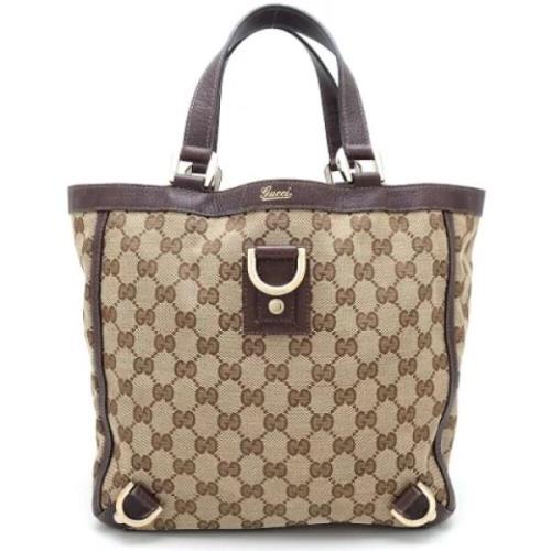 Pre-owned Canvas totes Gucci Vintage , Beige , Dames