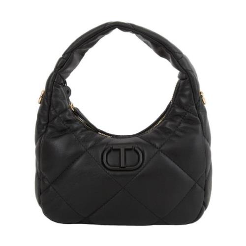 Zwarte Hobo Tas Twinset , Black , Dames