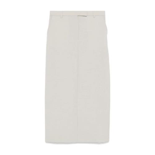 Grijze Wollen Rok met Riemlussen Officine Générale , Gray , Dames