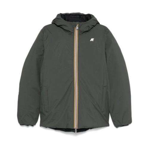 Groene Gewatteerde Hoodiejas K-Way , Green , Heren