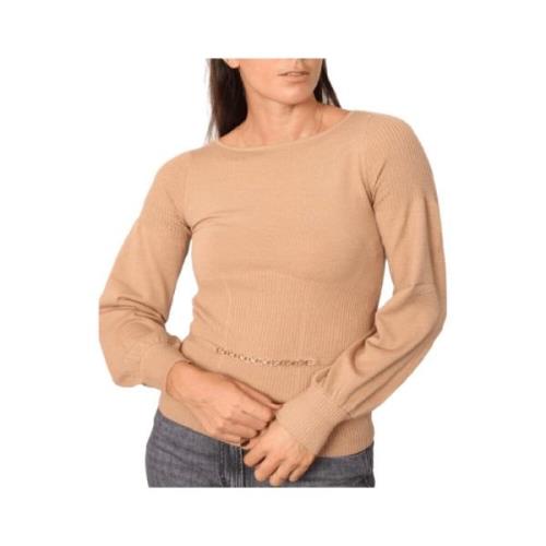 Sandy Brown Gebreide Top Twinset , Brown , Dames