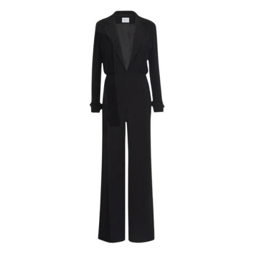 Diepe V-hals Jumpsuit met Palazzo MVP wardrobe , Black , Dames