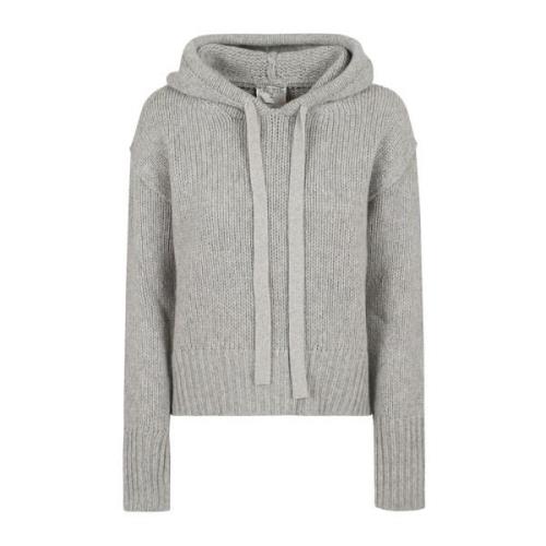 Zachte Wollen Hoodie Sweatshirt Ontwerp Forte Forte , Gray , Dames