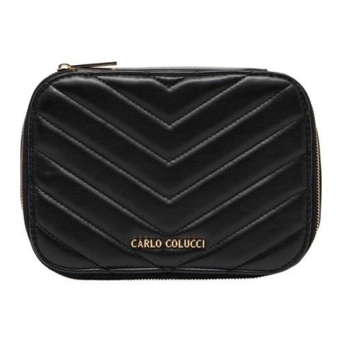 Gestikte Toilettas Carlo Colucci , Black , Dames