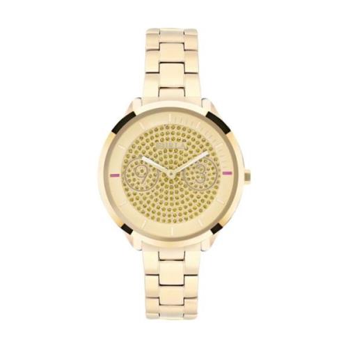 Gouden Stalen Horloge Quartz Analoog Furla , Yellow , Dames