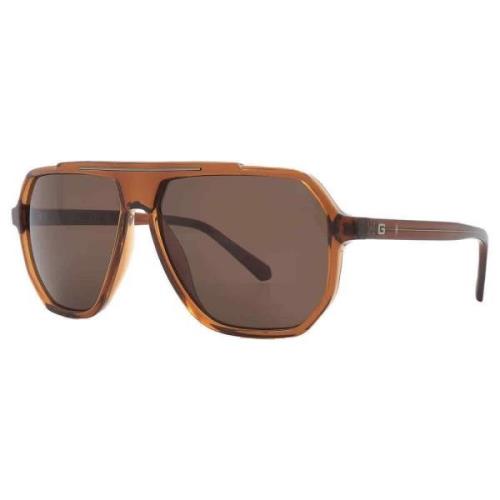 Bruine Resin Zonnebril met UV-bescherming Guess , Brown , Heren