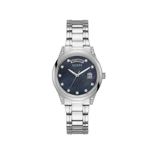 Zilver Roestvrij Staal Quartz Analoog Horloge Guess , Gray , Dames