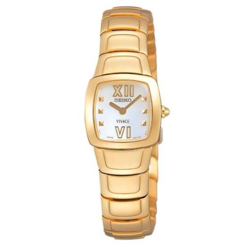 Gouden Roestvrijstalen Horloge Vivace Seiko , Brown , Dames