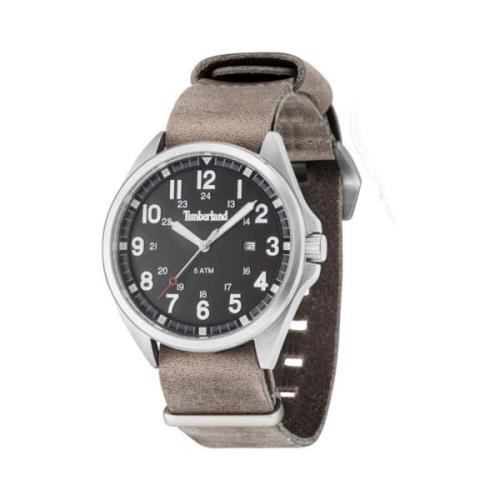 Bruin Leren Horloge Quartz Analoog Timberland , Gray , Heren