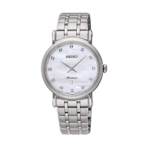 Zilver Stalen Quartz Analoog Horloge Seiko , Gray , Dames