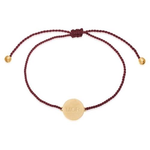 Zijden armband met 'Mor' hanger Frk. Lisberg , Red , Dames