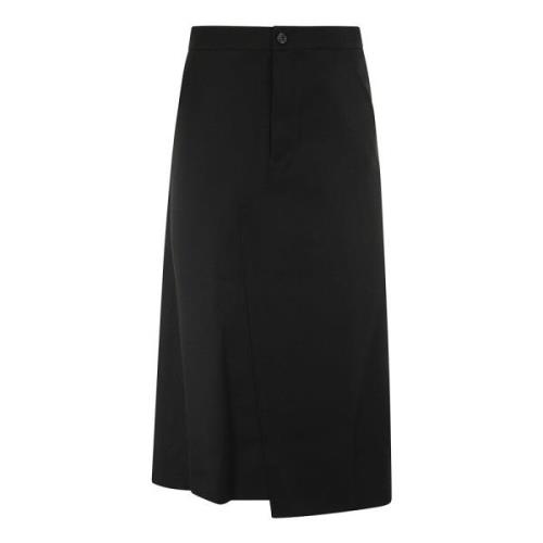 Zwart Wollen Knooprok Comme des Garçons , Black , Dames