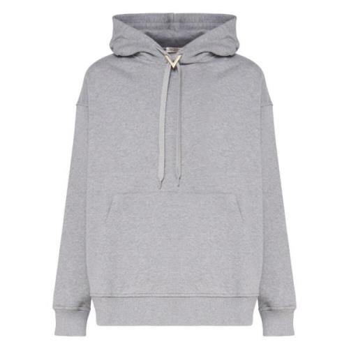 Gemêleerd Grijs Katoenen Hoodie Valentino Garavani , Gray , Heren