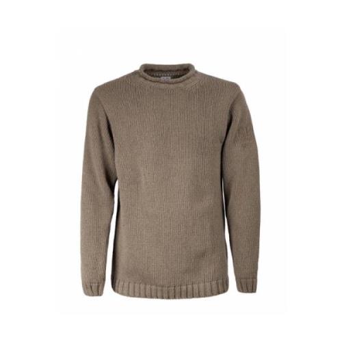 Boxy Mock Neck Lamswol Gebreid C.p. Company , Brown , Heren