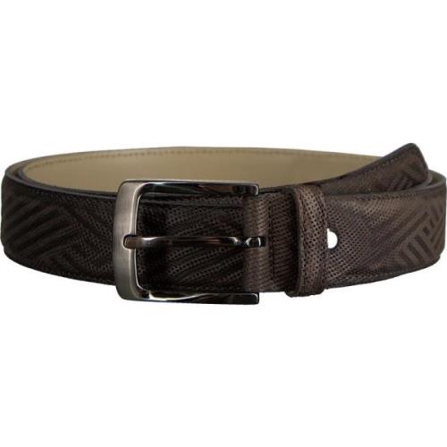 Zig Zag Leren Riem Rehab , Brown , Heren