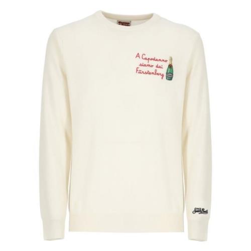 Mannen Crew Neck Woltrui Saint Barth , Beige , Heren