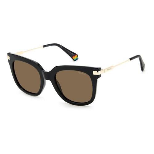 Zwarte Hars Zonnebril UV Bescherming Polaroid , Black , Dames