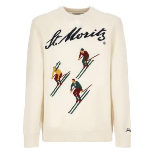 Ivoor Wolmix Ski Patroon Trui Saint Barth , Beige , Heren