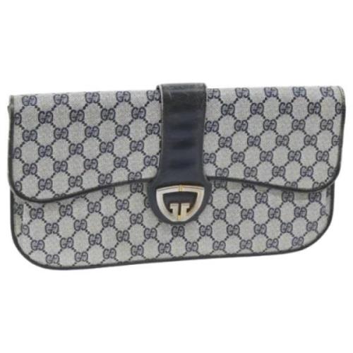 Pre-owned Leather clutches Gucci Vintage , Blue , Dames