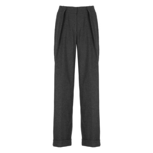 Grijze Wollen Broek met Zakken Antonelli Firenze , Gray , Dames