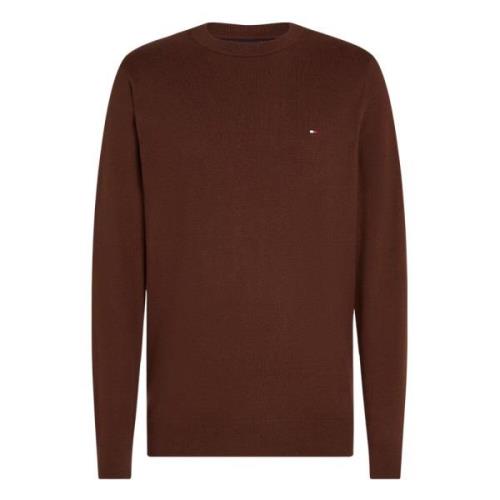 Pima Biologisch Katoen Kasjmier Crew Neck Tommy Hilfiger , Brown , Her...