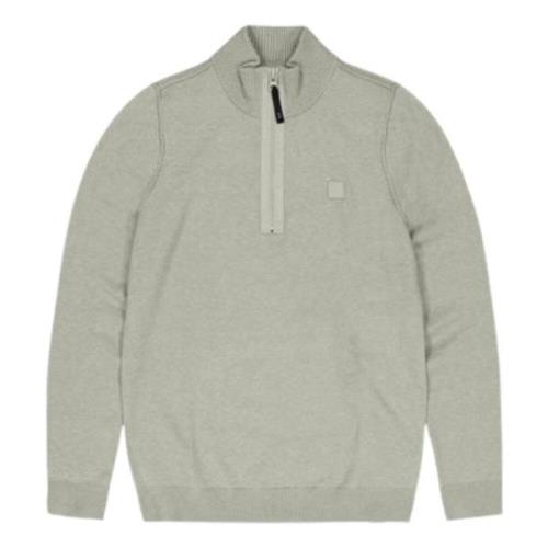 Groene Clifden Halfzip Trui Butcher of Blue , Green , Heren