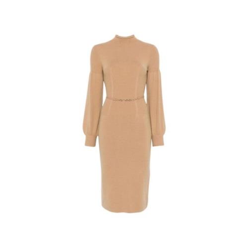 Gebreide Jurk Twinset , Brown , Dames