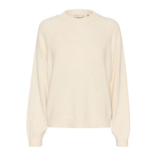 Zachte Gebreide Trui Eggnog Cream , Beige , Dames